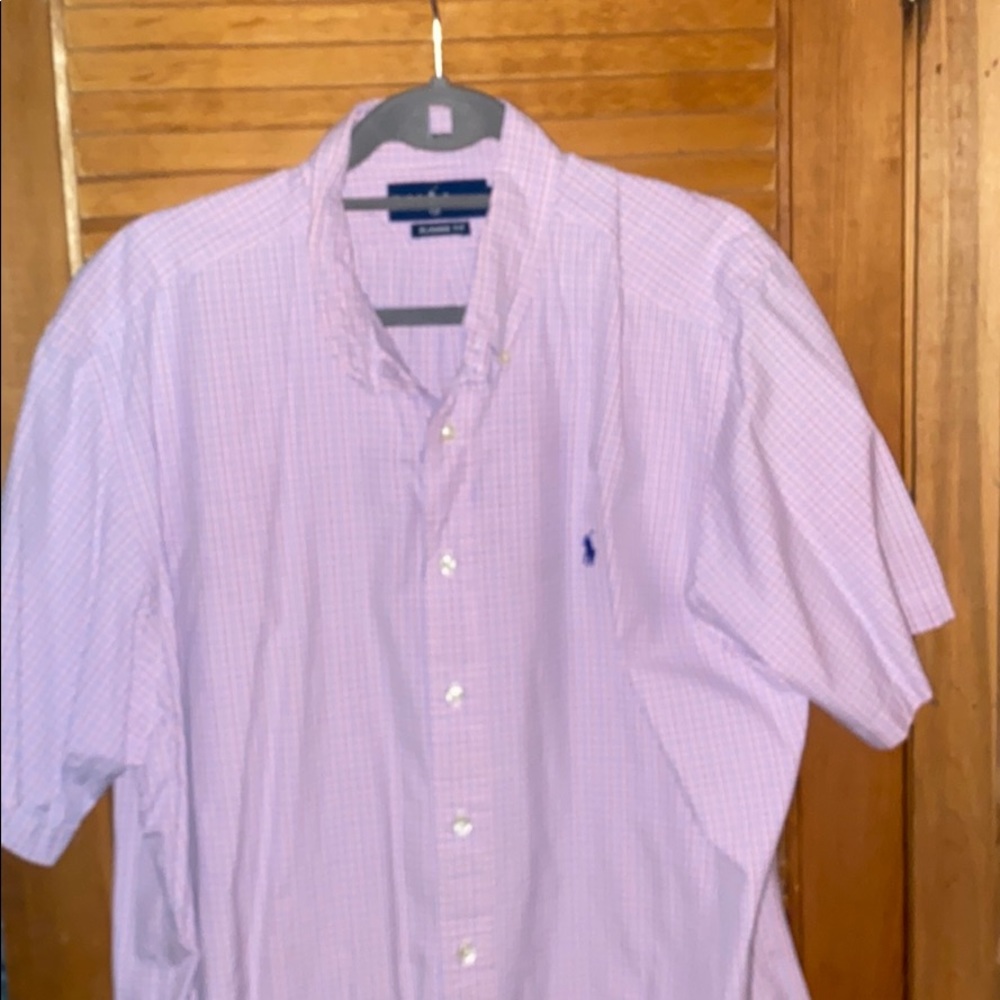 Short sleeve Ralph Lauren button down pink